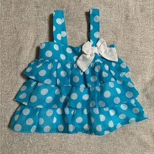 Garanimals Blue Polka Dot Ruffle Tank with White Bow